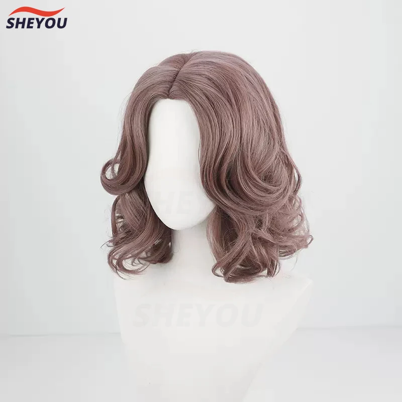 Melina Cosplay Wig Ranni Short Mid Parting Taro Color Curly Heat Resistant Synthetic Hair Party Anime Wigs + Wig Cap