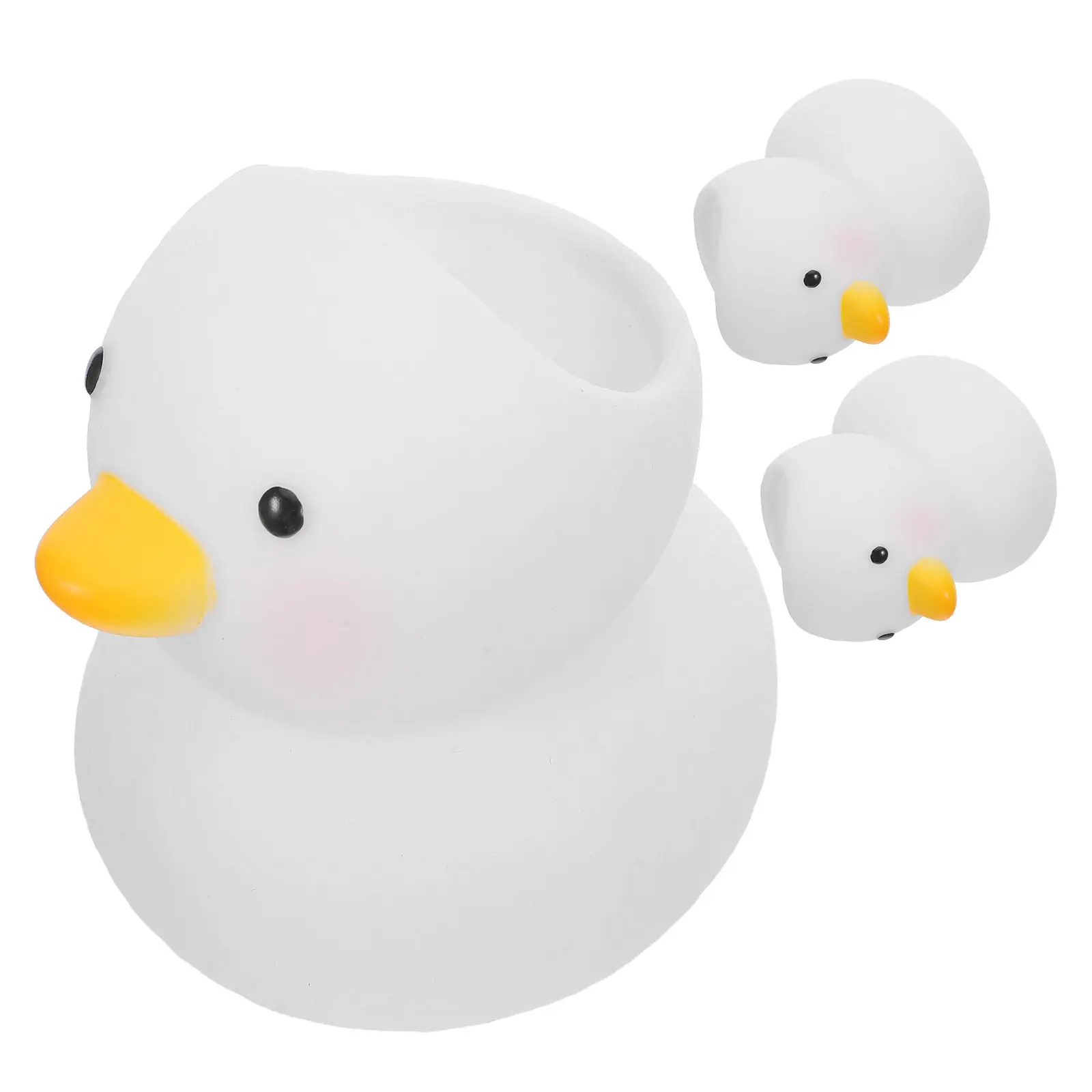 

3Pcs Cute Duck Cartoon Pen Holder Plastic Desk Organizer Pencil Cup Animal Shape Stationery Holder for Office Home School