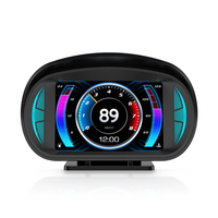 P2 Car Head Up Display Dual System HUD Overspeed Alarm Turbo Brake Test Security Alarm OBD2 GPS Speedometer Slope Tilt Meter