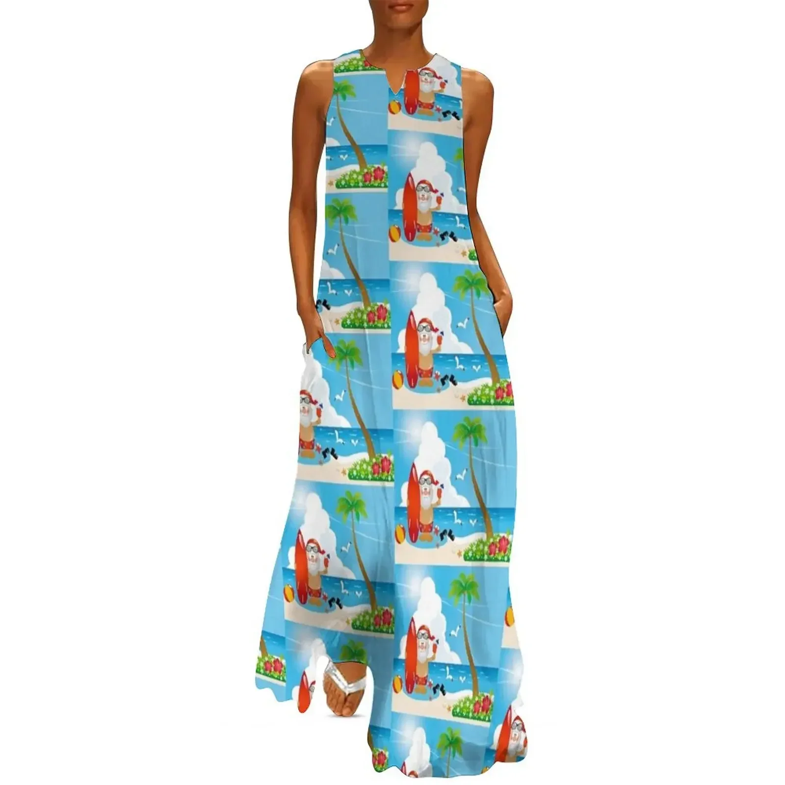 

tropical christmas Long Dress Dress for girls Dress for pregnant women for women summer long sleeve dresses