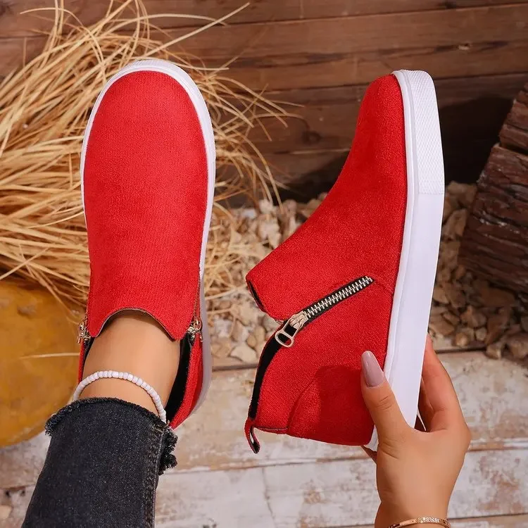 

Large Size Women High Help Shoes Autumn Winter New Comfortable Fashion Non Slip Flats Outdoor Height Increase Casual Shoes