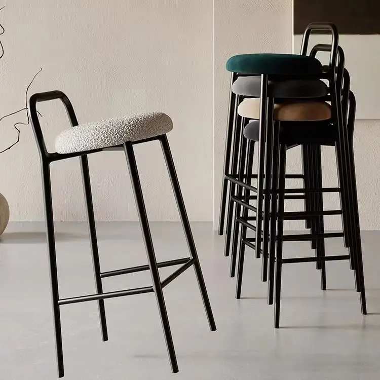 Bar chair modern simple round stool high chair bar cashier front desk can be stacked household bar stools.