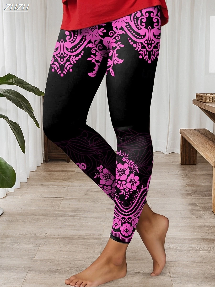 طماق المرأة نمط العرقية يطبع السراويل في الهواء الطلق البوليستر دنة تمتد مرونة الخصر ، التحكم في الخريف الشتاء الشارع الشهير #4