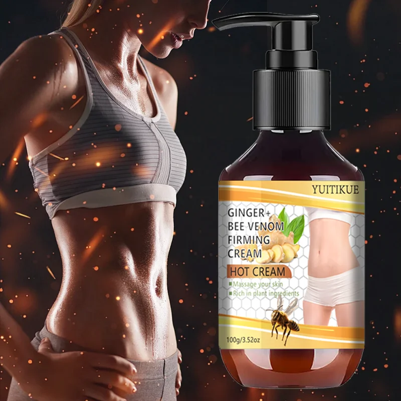 YUlTlKUE Ginger Bee Venom Firming Hot Cream - Massage Body Firming Cream Rich in Plant ingredients
