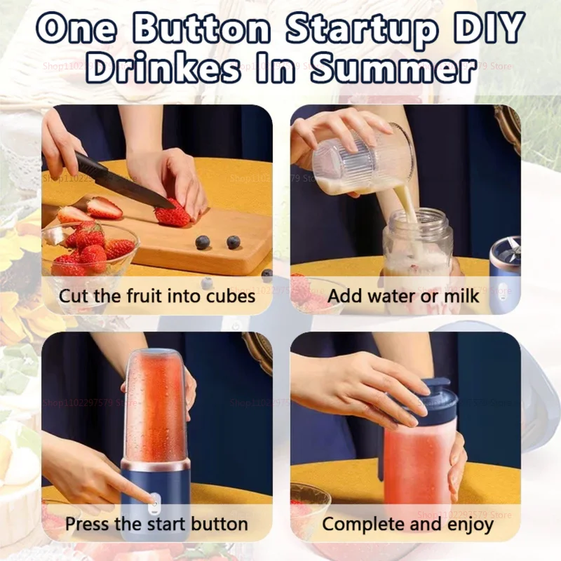 المحمولة كوب لصنع العصائر خلاط عصائر 6 شفرة خلاط زجاجة المنزلية كوب لصنع العصائر الفاكهة USB قابلة للشحن عصارة المطبخ أداة