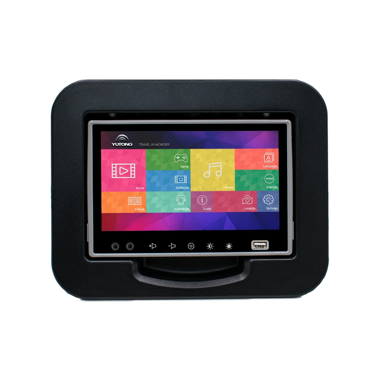 لوحة الحافلة 7 بوصة المقعد الخلفي شاشة أندرويد نظام الترفيه المساعد على الحافلة VOD للحافلة/الشاحنة/القطار/المدرب/سيارة العمل