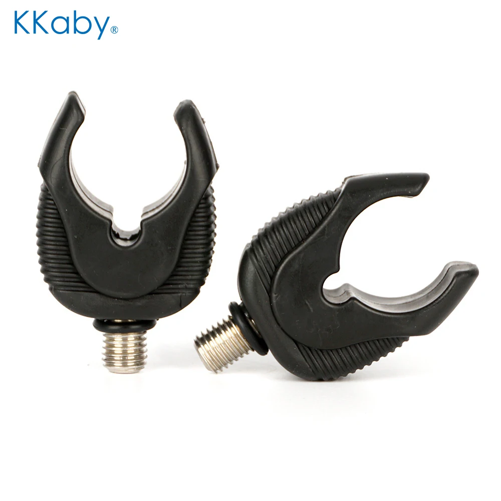 Kkaby 4Pcs Black TPE Fishing Rod Rest Head Butt Rest Gripper with Soft Rubber Padding for Rod Pods/Bank Sticks Fishing Accessory