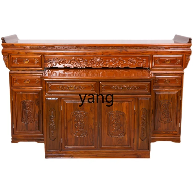 LH camphor wood offering table Buddhist cabinet household Chinese vertical cabinet Buddhist shrine solid wood offering