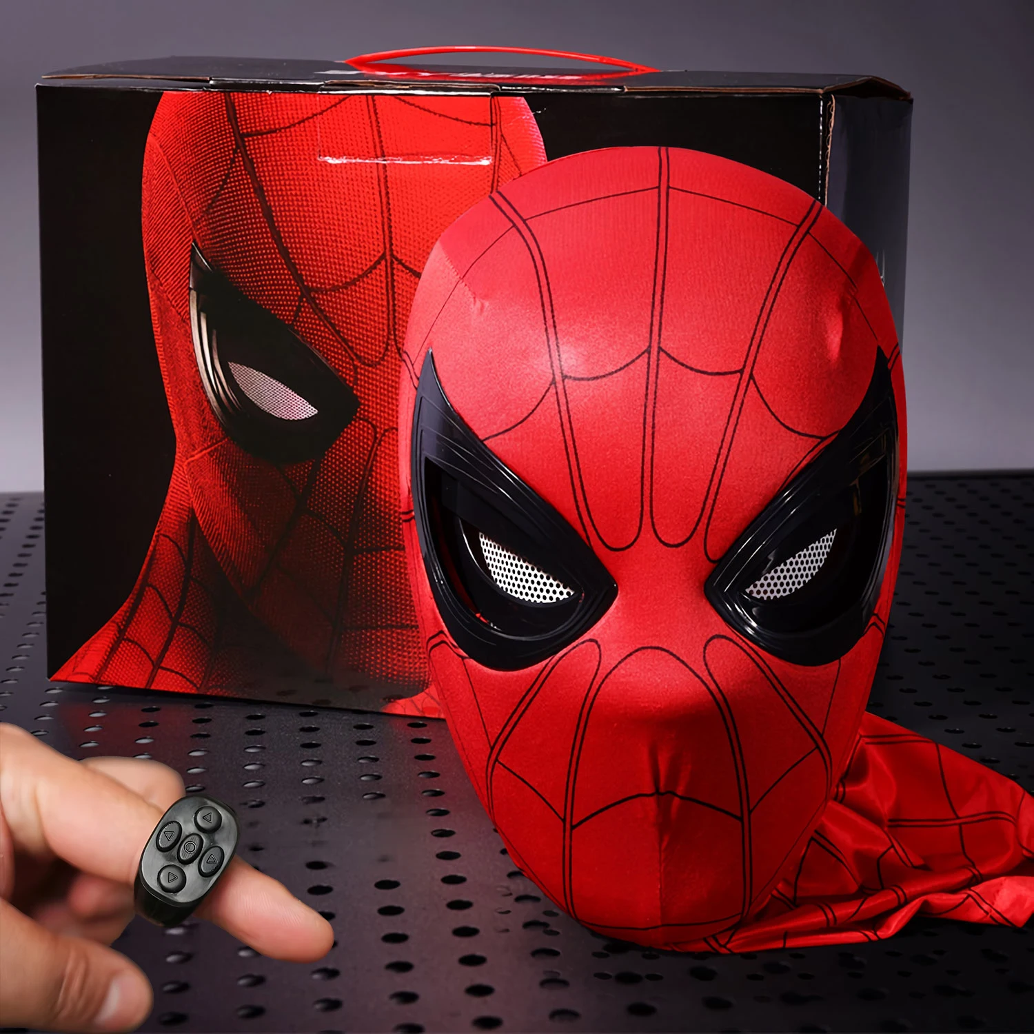 

Mascara Spiderman Mask Superhero Miles Launcher Halloween Spider Man Cosplay Mask 1:1 Remote Control Elastic Toys Adults Gift