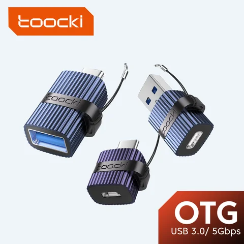 Toocki otg tipo-c para usb 3.0 adaptador micro para usb 2.0 usb3.0 para tipo-c conversor 5gbps pequeno portátil otg para huawei samsung
