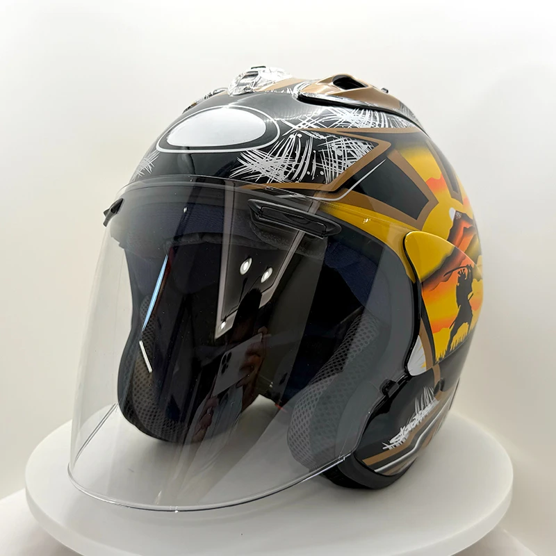 VZ-RAM Pedrosa Samurai Spirit Gold Half Helmet Motorcycle Off-Road SZ-R VAS Helmet Downhill Racing Mountain Cross Casco Capacete