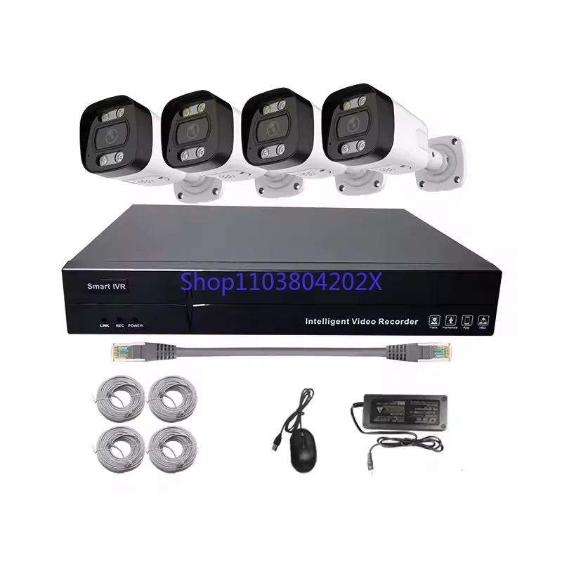 5MP PoE Security Camera System Home Surveillance NVR Kits 4Pcs  IP Security Camera Outdoor&Indoor Two way audio