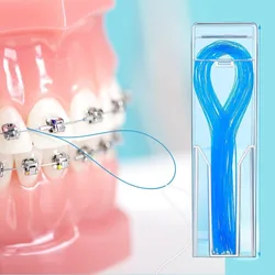 Enhebrador de hilo Dental para limpieza Dental, paquete de 2 enhebradores de hilo Dental de 70CT, soportes para puentes e implantes, diseño de bucle de nailon