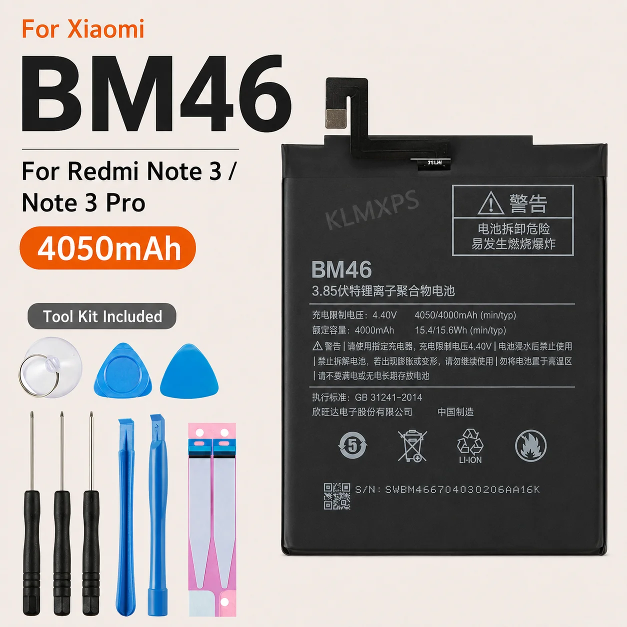 Premium Replacement Battery BN55 BM4J BN54 BN59 BN53 BN5D BN40 BM46 BN43 For Xiaomi Redmi Note 9S 10S 11S 4 4X 3 8 9 10 Pro 10X