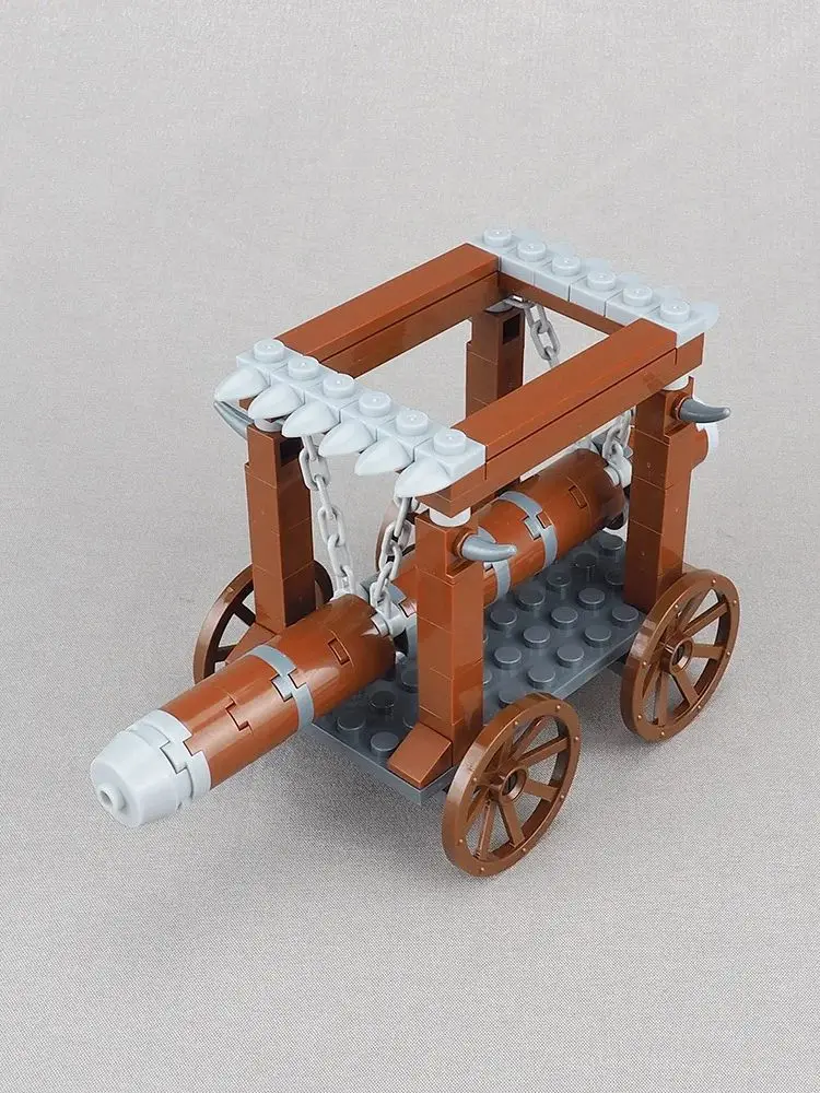 MOC 1 pièces guerres anciennes soldat romain porte cassée chariot en bois véhicule blocs de construction Kit château attaque voiture brique idée jouets cadeau