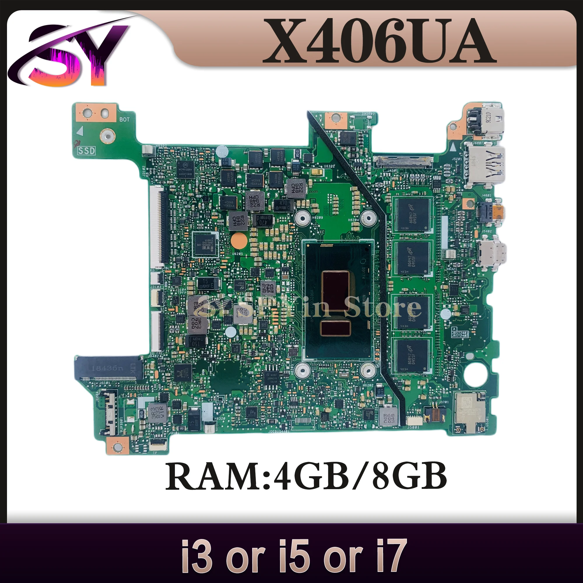 

X406U Mainboard For ASUS X406UA S406UA K406UA V406UA X406UAR Y406UA X406UAS Laptop Motherboard I3 I5 I7 8th/7th 4GB/8GB-RAM