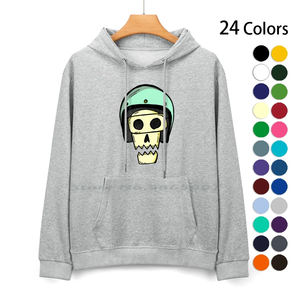 Custom 500 Skull Pure Cotton Hoodie Sweater 24 Colors Motorcycle Bike Engine Helmet Custom 500 Bell Biltwell Open Face Braaap