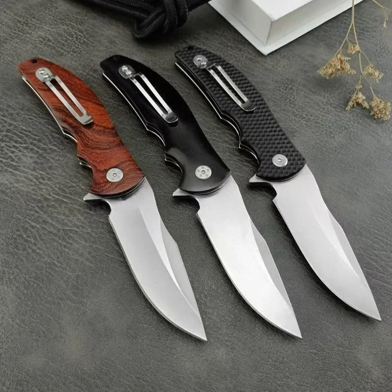 

D2 Blade G10 Handle Portable Utility Folding Pocket Outdoor Camping Hiking Survival Knife Tactical Hunting Fruit Knives EDC Tool