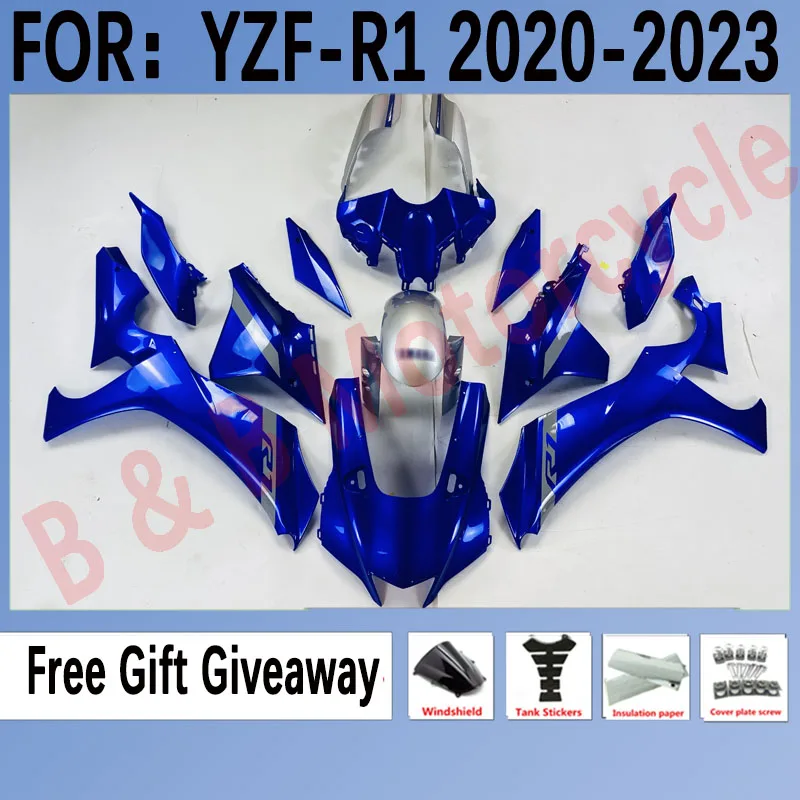 

Motorcycle ABS Full Fairings Kit Fit for YZF R1 2021 2022 2023 YZF-R1 2021-2022-2023 Bodywork Fairing Kit Set Blue Silver