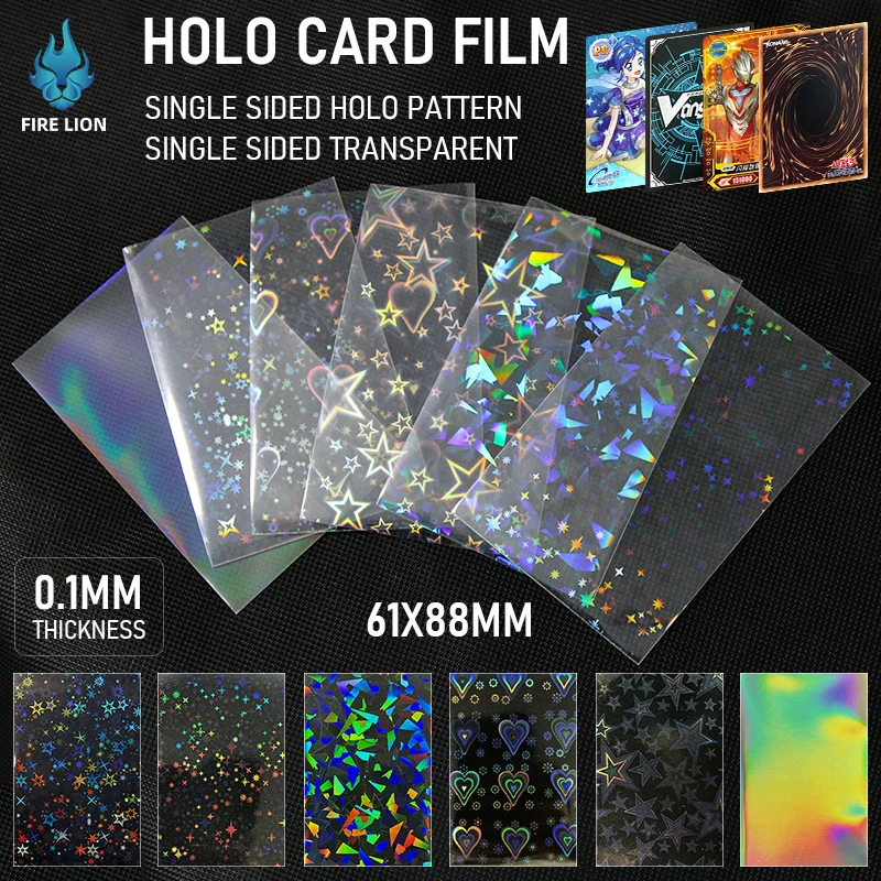 

61*88mm/100 Pcs Laser Flashing Photo Card Sleeves Kpop Holographic Photocard Glass Gemstone Transparent Trading Cards Sleeves