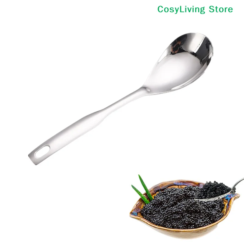 Durable Spoon With Holes Stainless Steel Cuisine Caviar Builder Roe Sauce Strainer Spoon Kitchen Cooking Gadgets
