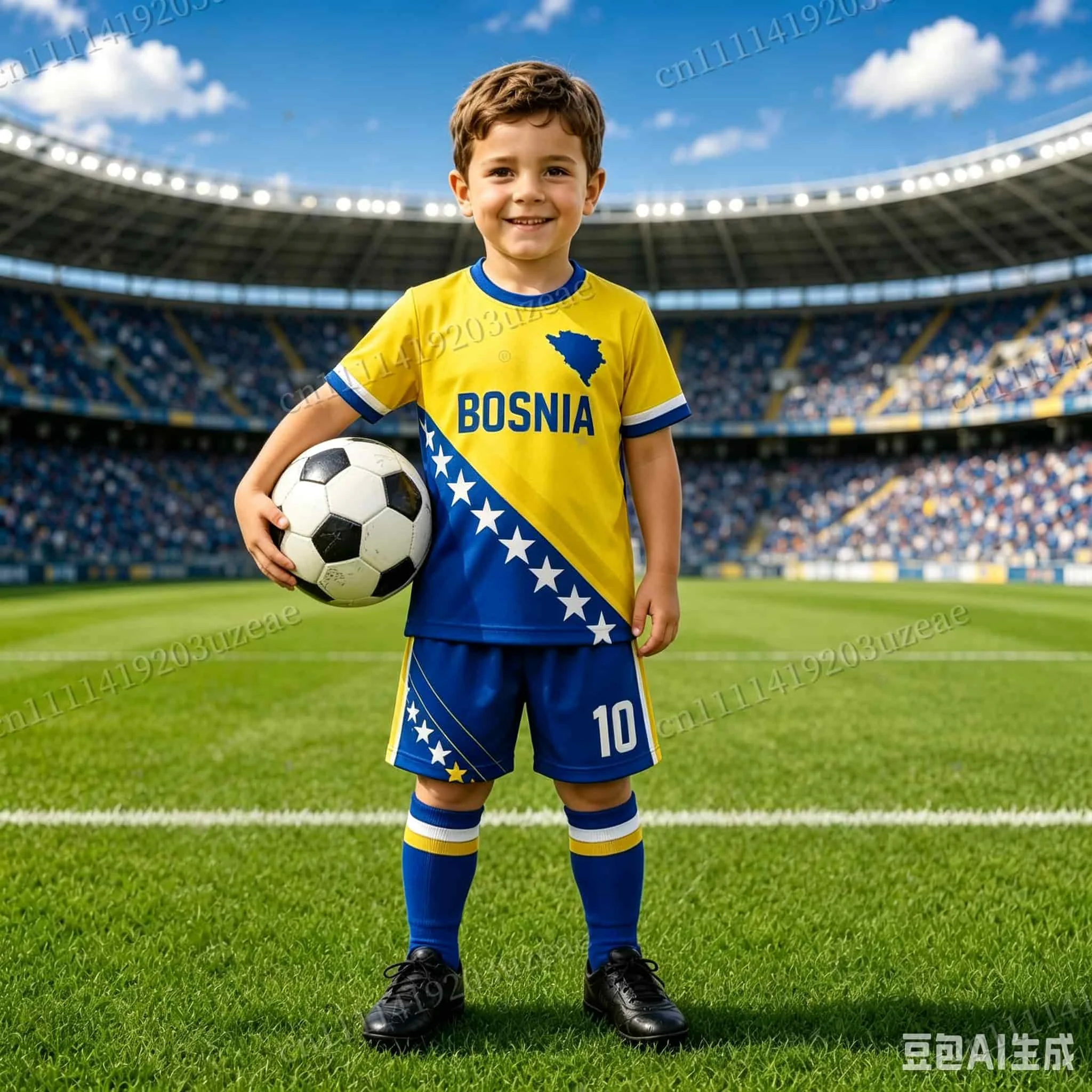 Bosnia Football Jersey Set Kids Zahirovic 10 Children Soccer Uniform Kit Boys Girls Football Shirt Shorts 2 Piece Training Suit