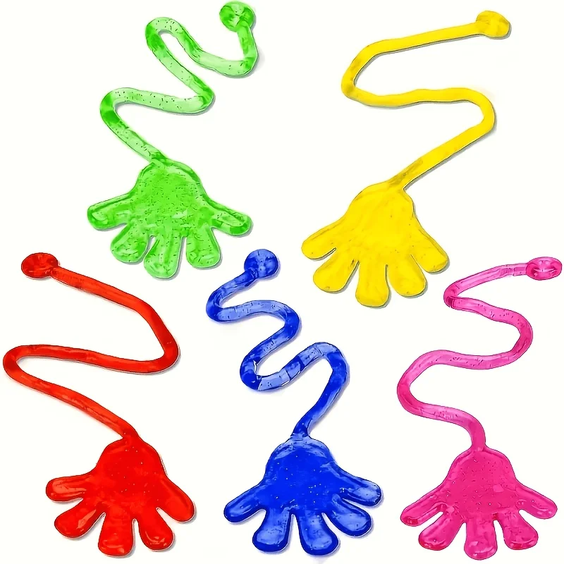

15pcs Colorful Flashing Sticky Hands, Elastic Palm Toys, Elastic, Sensory Fun Toys, Classroom Carnival Prizes, Party Gifts, Gift Bag Fillers, Christmas, Halloween, And Birthday Gifts. [Random Color]