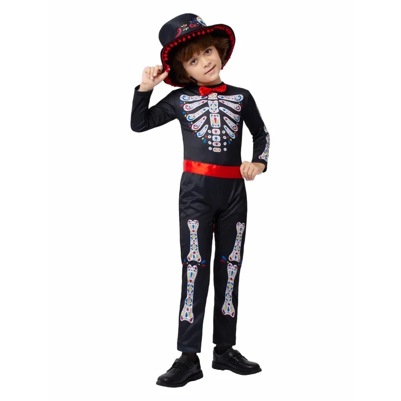 RT01 kostiumy szkieletu dla dzieci Halloween szkielet piżama maluch duch kości strach kostiumy dla dzieci karnawałowe kostiumy do przebierania*Jk2