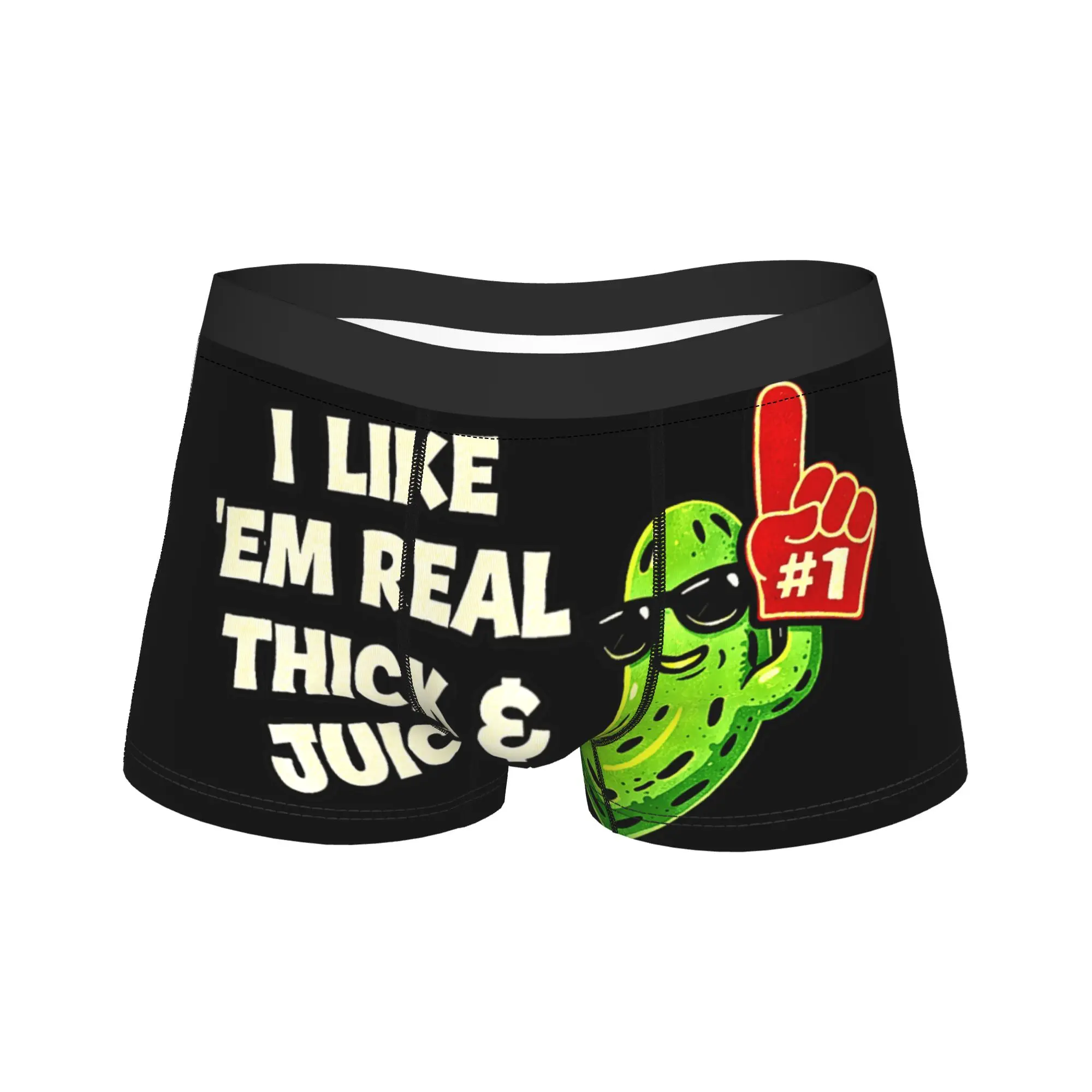 

I Like Em Real Thick & Juicy Foam Finger Premium Underwear Elastic Underpants Custom Shorts Briefs Male Pouch Plus Size Trunk