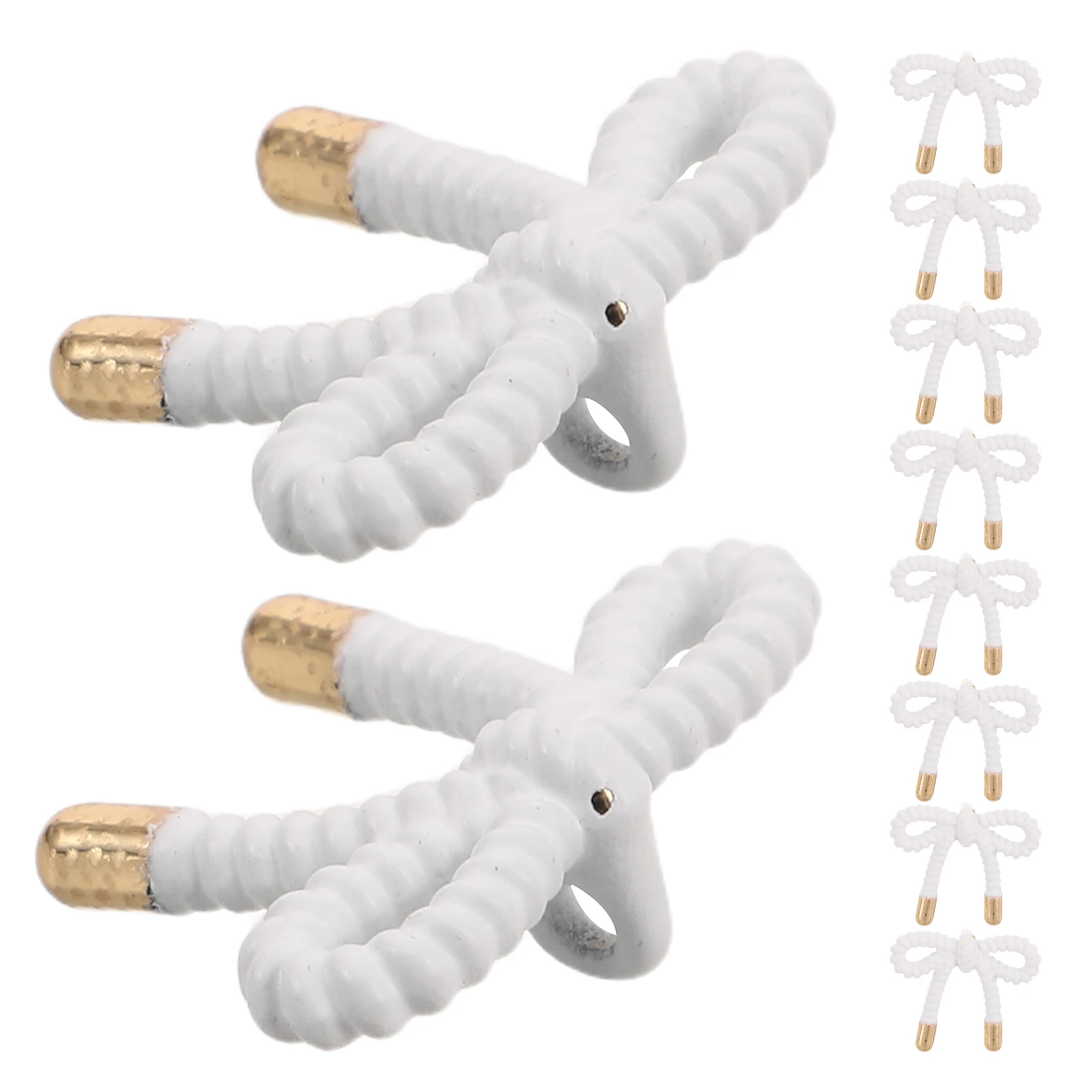 

10 Pcs Bow Button Cloak Fasteners Metal Bowknot Coat Buttons Clothes Alloy for Sewing