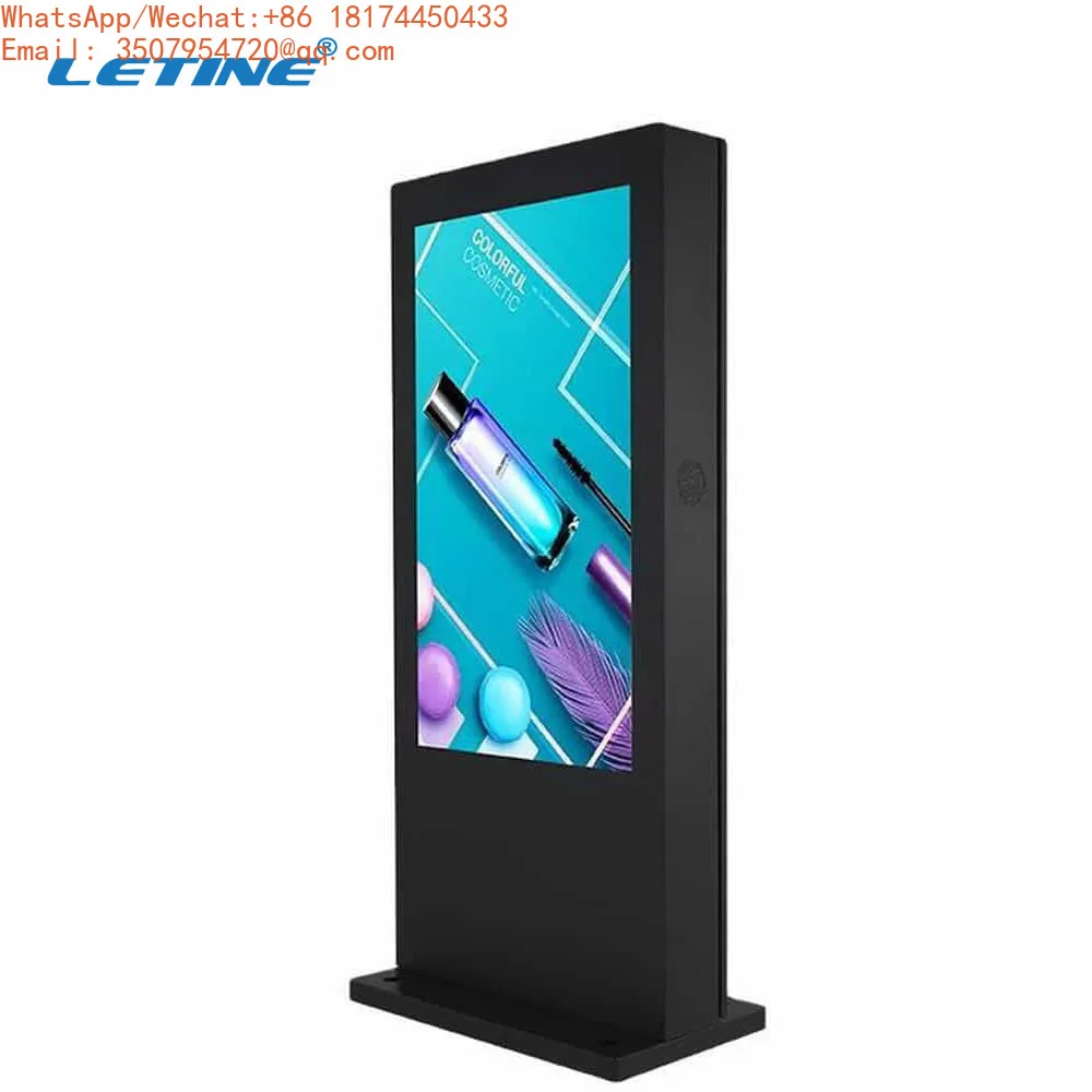 High Brightness Outdoor Floor Standing Digital Signage Commercial Advertising Display For Bus Station
