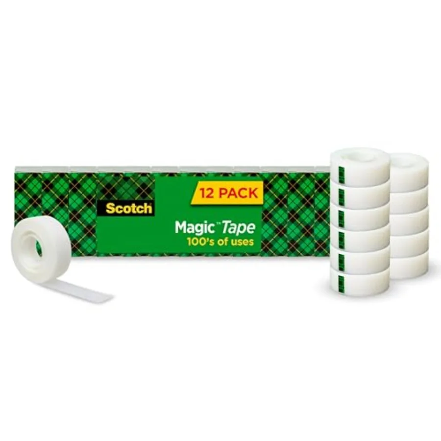

Невидимая клейкая лента Magic Tape для дома, офиса и школы, для колледжей и учебных классов, 12 рулонов