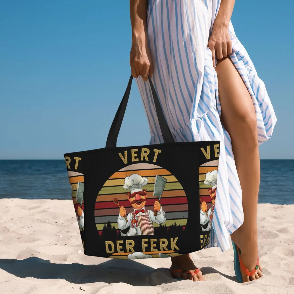

Swedish Chef Beach Tote Bag Sport Gym Yoga Duffle Large Tote Bag Women Travel Bag Fitness bag