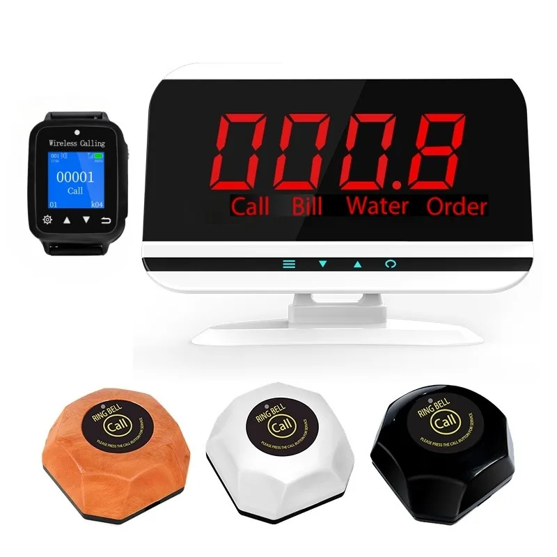Wireless Calling Pager System Guest Table Call Button Paging Waiter Pager Receiver Beeper Service Calling System for Restaurant