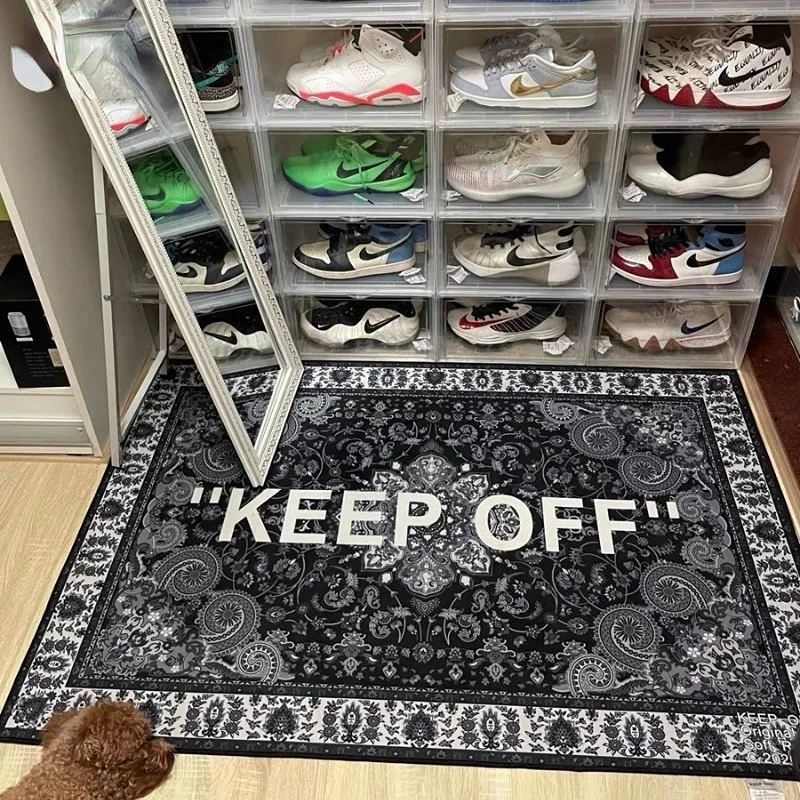 Keep Off Carpets For Living Room Fluffy Carpet For Bed Room Plush Floor Mat Soft Rugs Furry Play Mat Area Rugs 3d Black Doormat