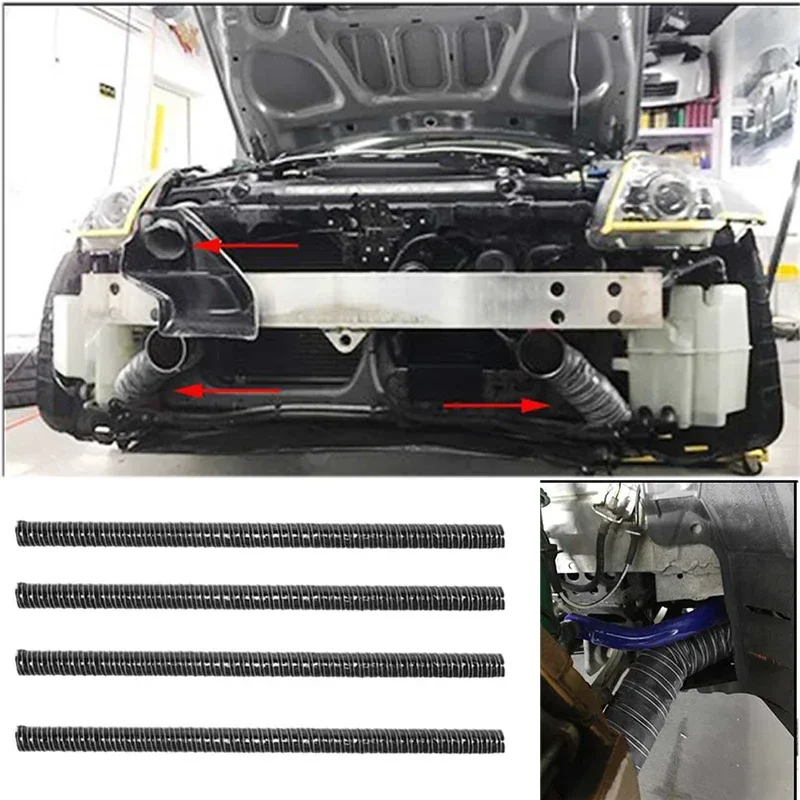 Tubo de entrada de aire Universal para capó de coche, manguera Flexible resistente al calor y a la temperatura, 50cm, 102/115/127/133/140/152mm