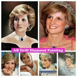 Księżniczka Walii Diana Spencer 5D DIY AB wiertła diamentowe malowanie haft pani portret sztuka ścieg krzyżykowy mozaika do dekoracji domu