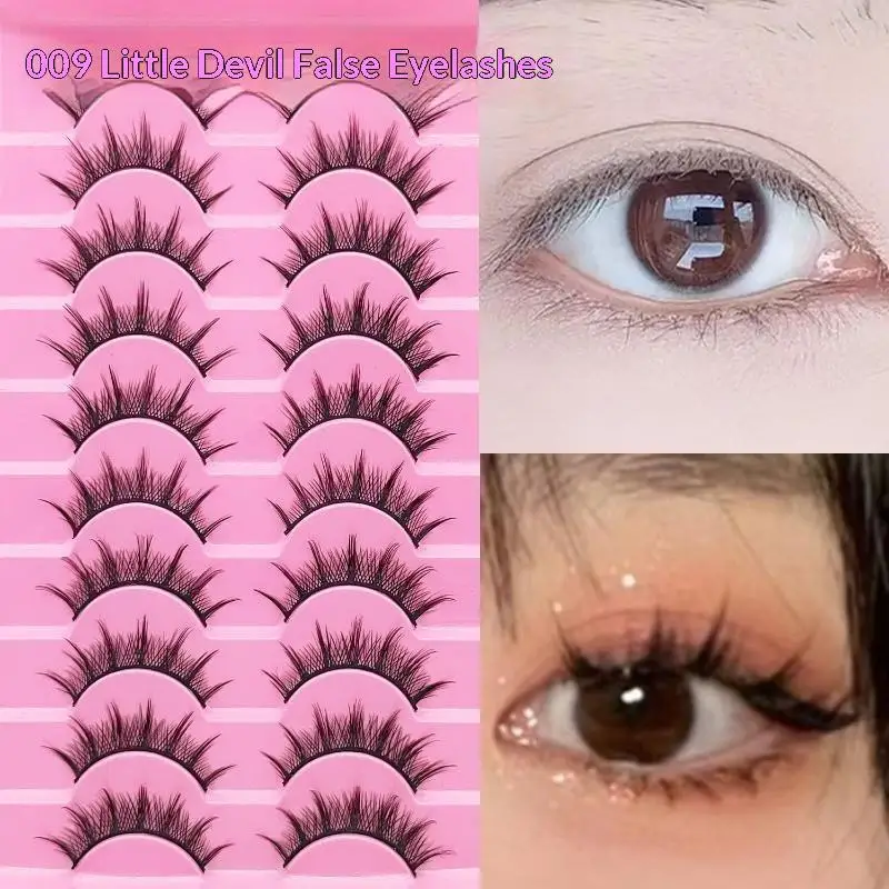 Hoyytu 5 Pairs Soft Light False Eyelashes Natural Wispy Manga Lashes for Beginner Friendly Daily Makeup