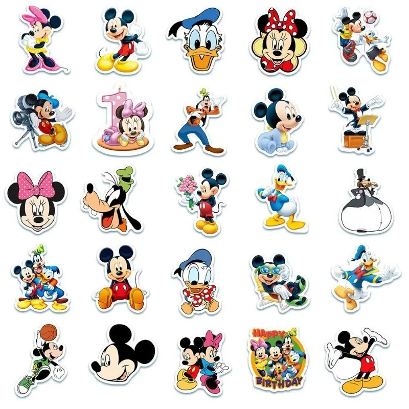 50 Uds. Adhesivo decorativo de Graffiti creativo de Mickey Mouse con personalidad de dibujos animados