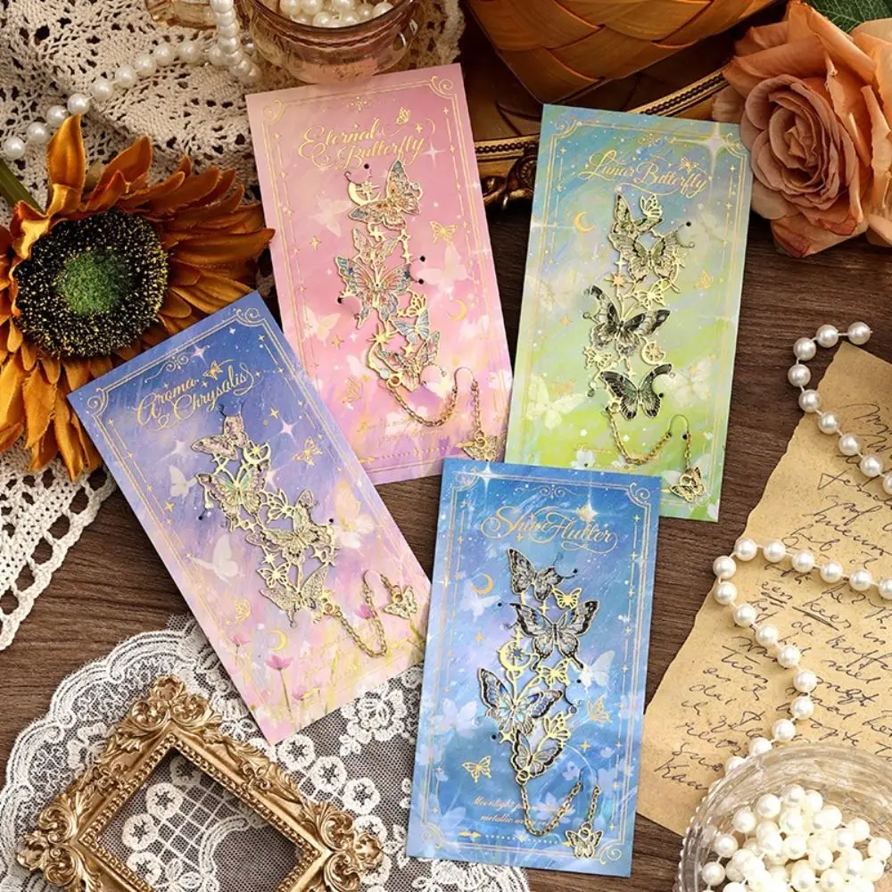 Colorful Design Butterfly Metal Bookmark Butterfly Shape Retro Style Reading Accessory Exquisite Craftsmanship Star Track Series