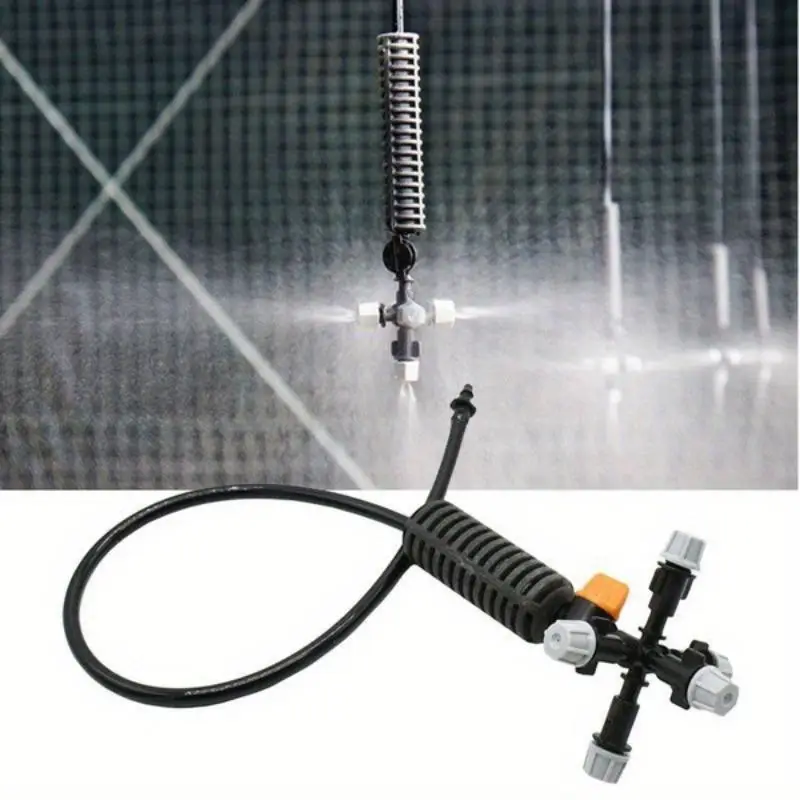 1 /2 Pcs  Hanging Anti Drip Misting Nozzle Cross Atomizing Fog Water Spray for Greenhouse Drip Irrigation