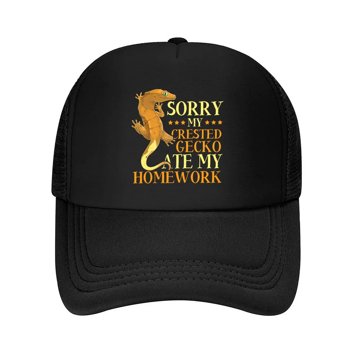 Sorry My Crested Gecko Ate My Homework 2026 Mesh Baseball Cap Hip Hop