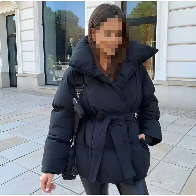 

Теплая одежда для осени и зимы: свободная однотонная хлопковая одежда с длинными рукавами и утепленной талией.