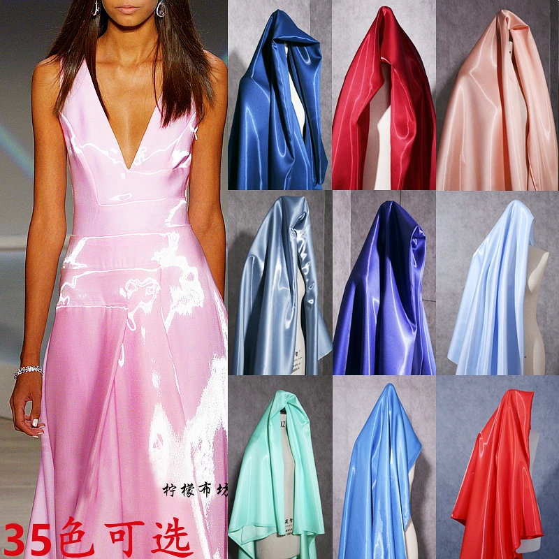 Crystal Silk Satin Fabric 100% Chemical Fiber Material Garment Sewing Designer Fabric By Meter Windbreaker Jacket  Pants Cloth