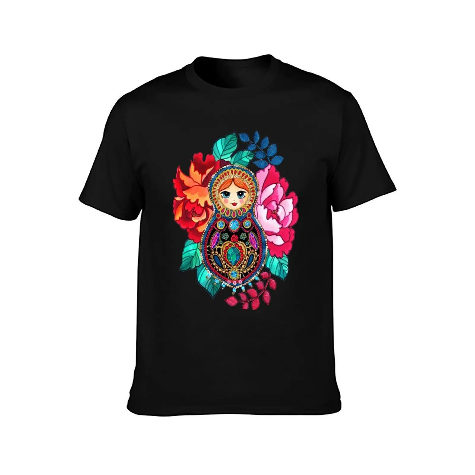 Matryoshka jewel tatoo design T-Shirt Summer Casual Cotton Tee Oversized Streetwear Tops Vintage Graphic Print 100% Cotton