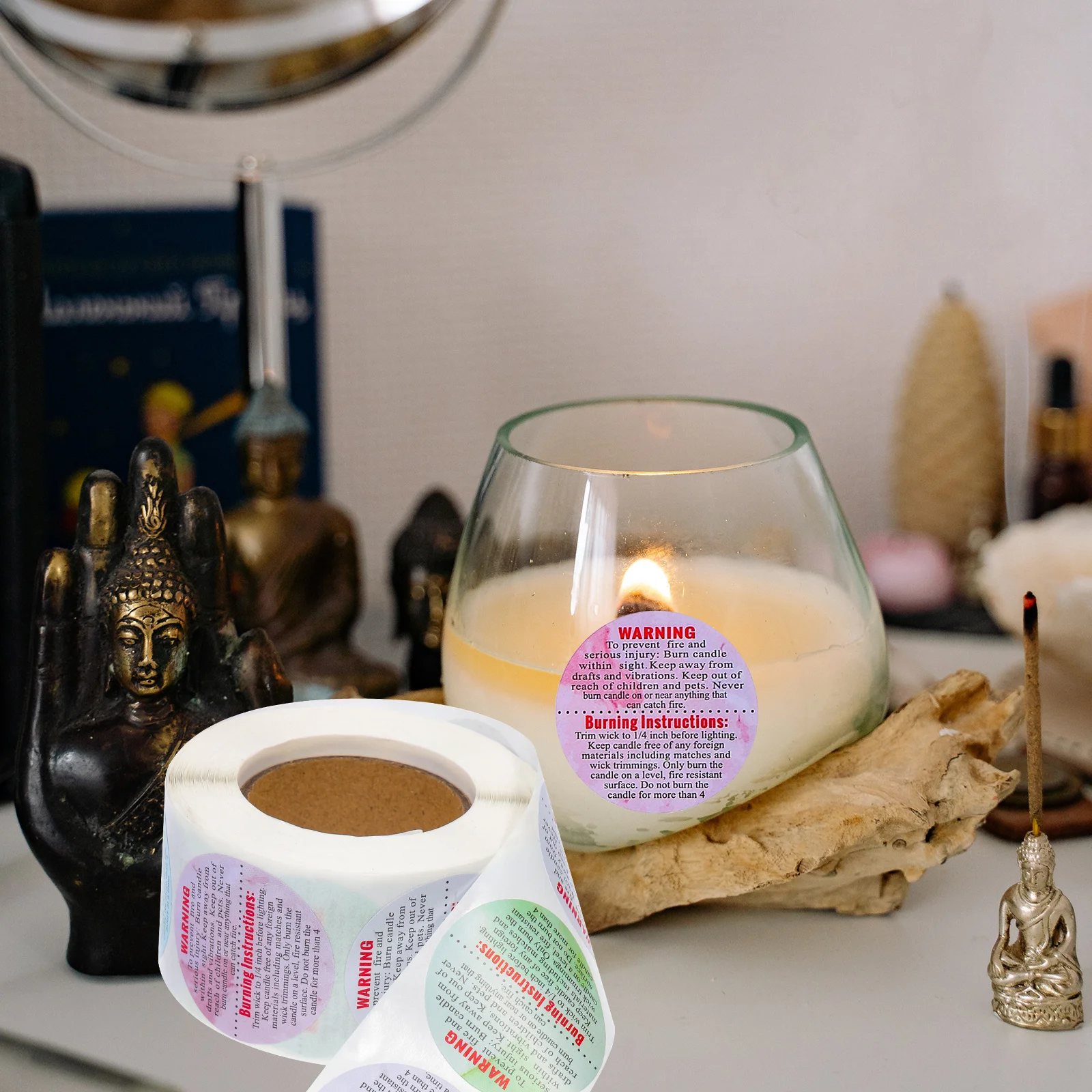 

Warning Stickers Self-Adhesive Durable Strong Easy to Use Making Supplies Wax Melting Safety Stickers