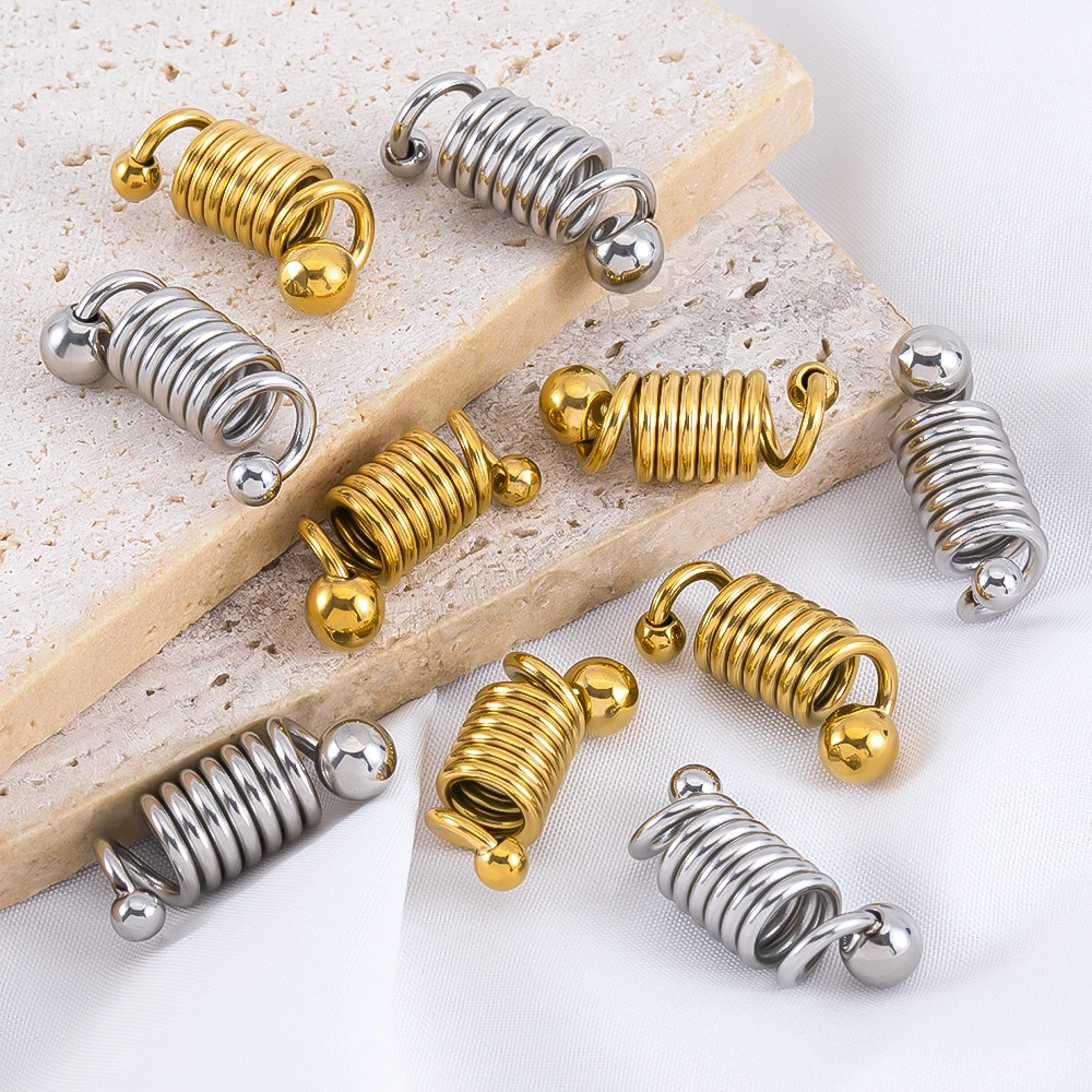 Conectores de engarce de resorte de acero inoxidable de alta calidad, 2 uds., para collares, pulseras, fabricación de joyas, suministros para manualidades, venta al por mayor