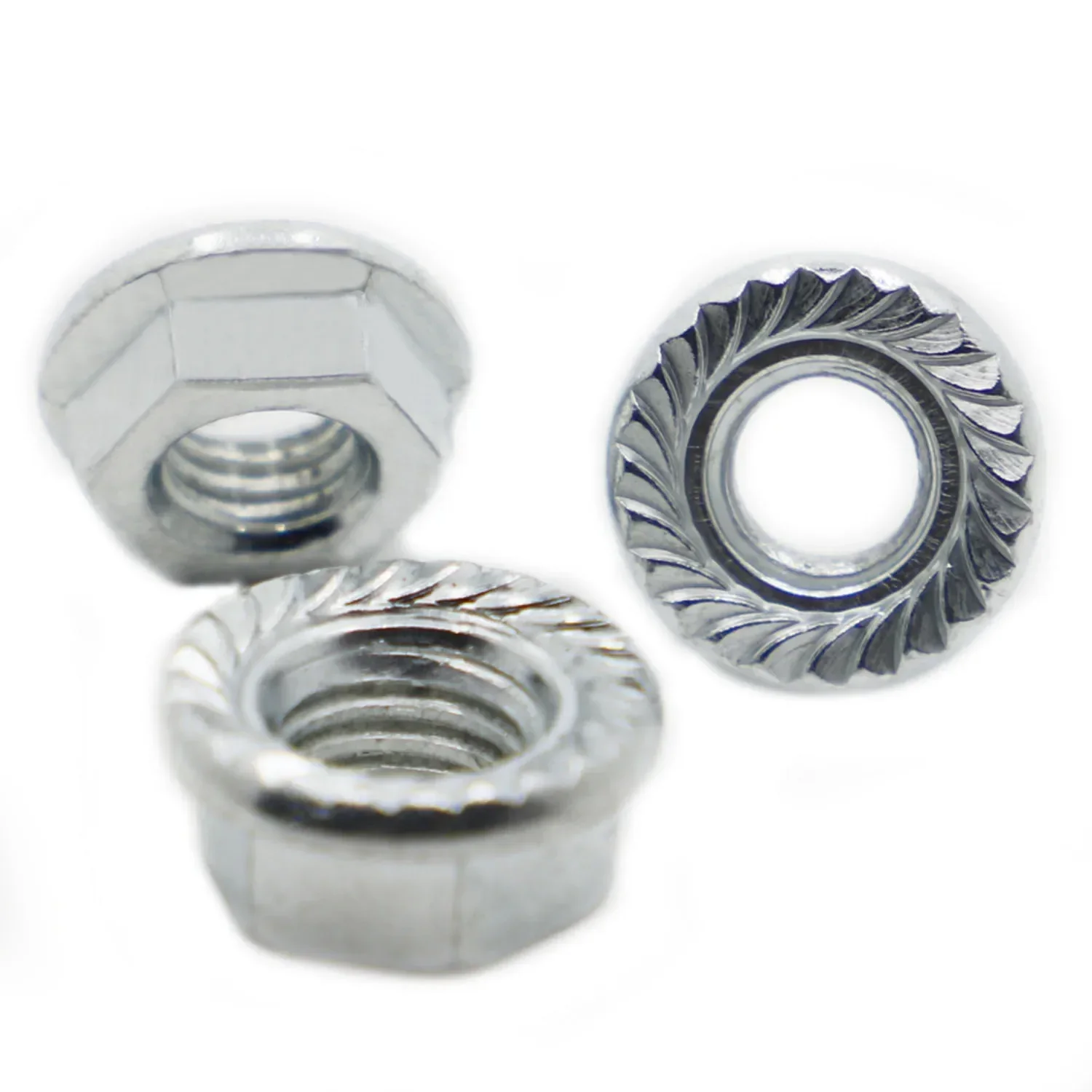 

M3 M4 M5 M6 M8 M10 M12 M14 M16 Galvanized Steel Hexagon Hex Flange Nut Pinking Slip Locking Lock Nut DIN6923
