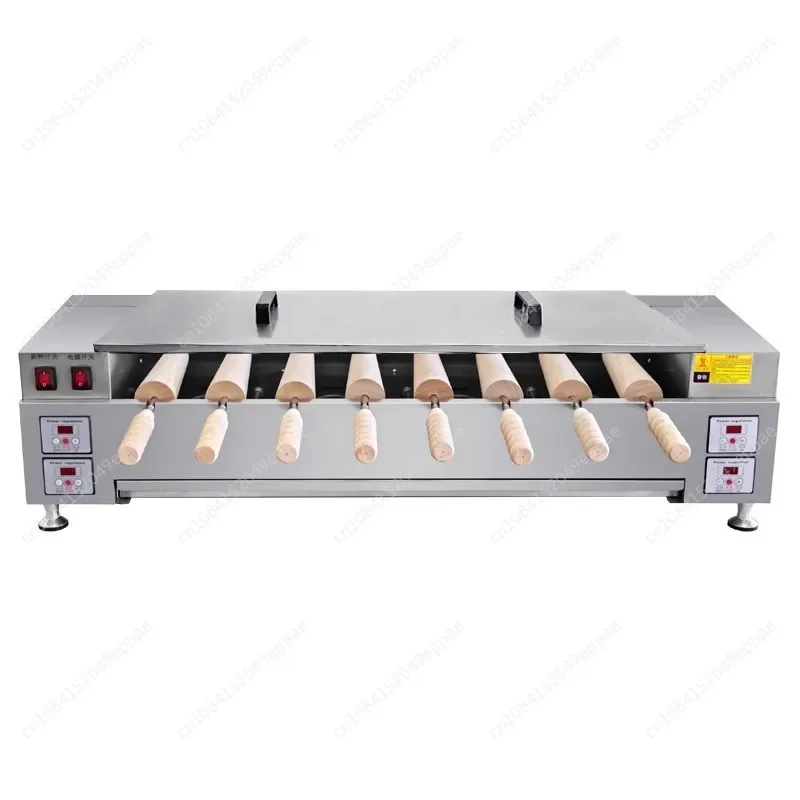 With 8 Roller Electric Hungarian Chimney Cake Maker Chimney Cake Rolls Grill Oven Machine Waffle Maker Bread Roll Baking Machine