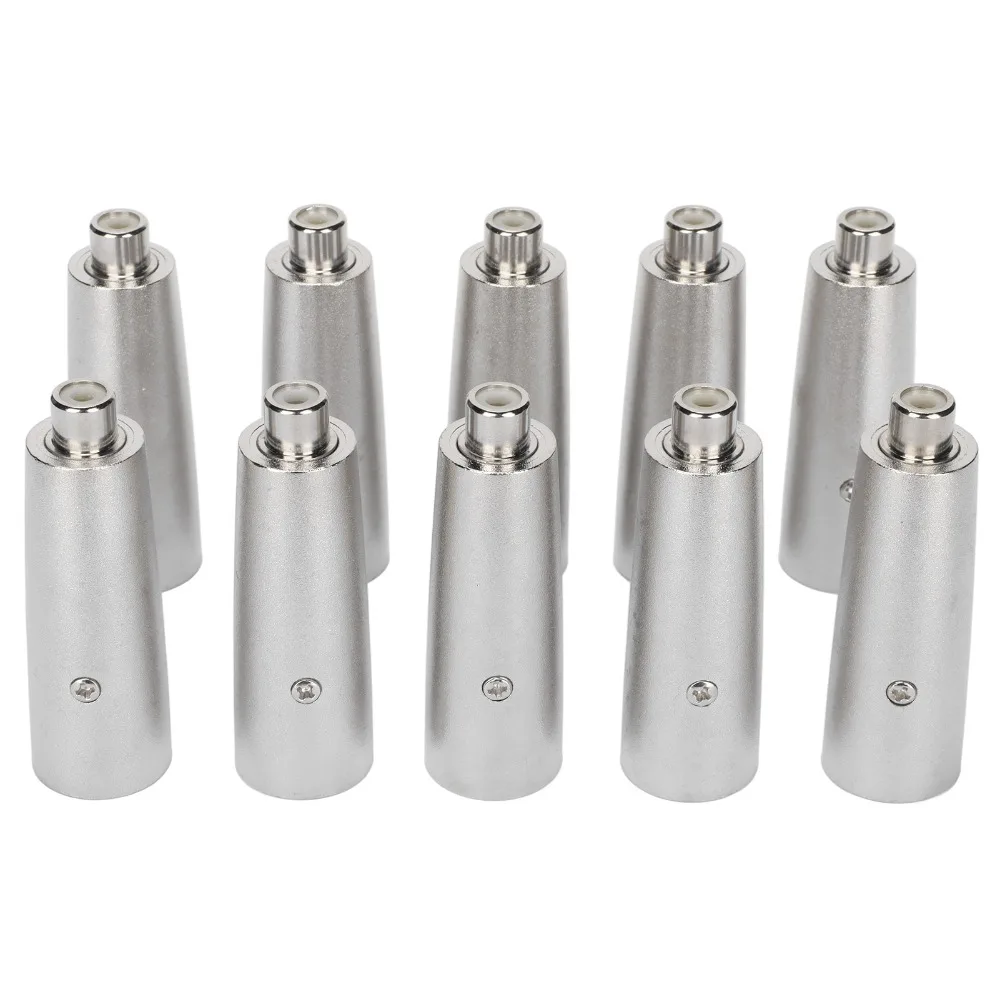 10PCS Female to Male RCA to 3 PIN XLR Adapter Noise Reduction Balanced Signal Conversion Audio Converter Adapter